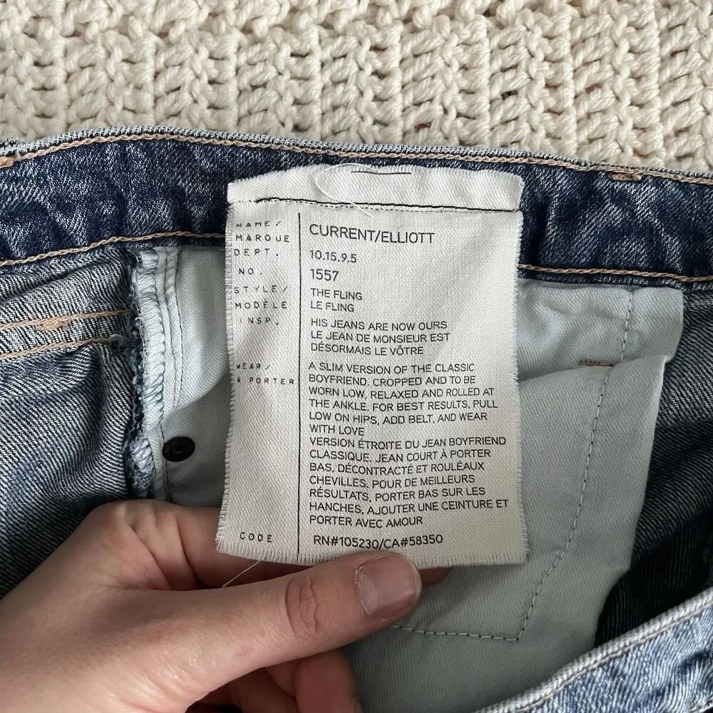 Current/Elliot The Fling 1557 Street Fight with Wide Released Hem Size 29 - Picture 7 of 11
